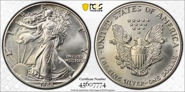 1988 $1 Silver Eagle MS68