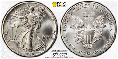 1989 $1 Silver Eagle MS69