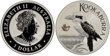 2022-P $1 Kookaburra Ag-Possum Privy ANDA Melbourne Money Expo MS70