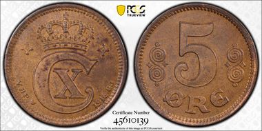 1916 VBP GJ 5 Øre MS63BN