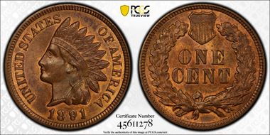 1891 1C MS63RB