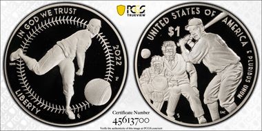 2022-P $1 Negro Leagues Baseball Official US Coin & Medal Set PR69DCAM
