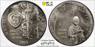 2022-D 50C National Purple Heart Hall of Honor MS70