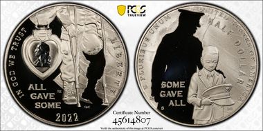 2022-S 50C National Purple Heart Hall of Honor PR69DCAM