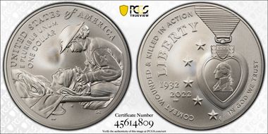 2022-W $1 National Purple Heart Hall of Honor MS70