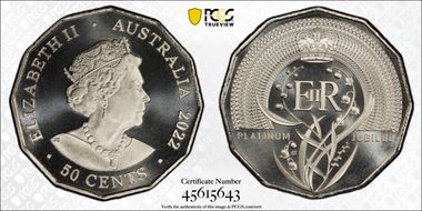 2022 50C Elizabeth II Platinum Jubilee MS69
