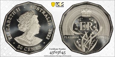 2022 50C Elizabeth II Platinum Jubilee MS69