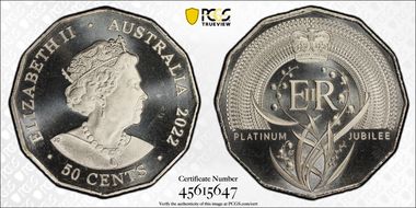 2022 50C Elizabeth II Platinum Jubilee MS68