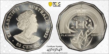 2022 50C Elizabeth II Platinum Jubilee MS69