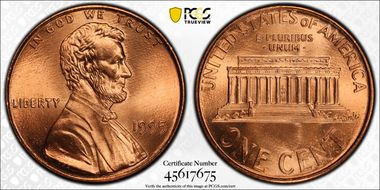 1995 1C Doubled Die Obverse MS69RD