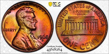 1968-D 1C MS66RB