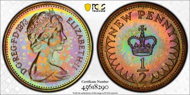 1973 1/2p S-A1 New Penny PR65BN