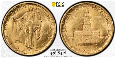 1926 $2.50 Sesquicentennial N1