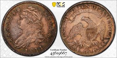 1811 50C Small 8 AU58