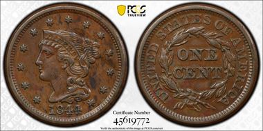 1844/81 1C Newcomb 2 AU50BN