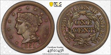 1851/81 1C N-3 MS63BN