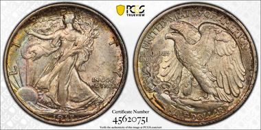 1917-D 50C Reverse AU58