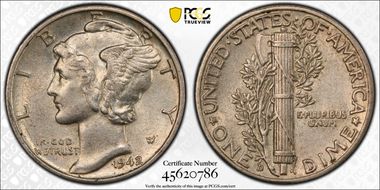 1942/1-D 10C AU58