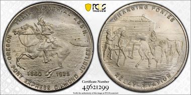 (c.1947) SC50C Oregon Pony Express Nickel-Brass Heraldic Art Medal MS66