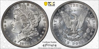 1880-O $1 VAM 7 Rusted Date MS65