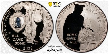 2022-S 50C National Purple Heart Hall of Honor First Strike PR68DCAM