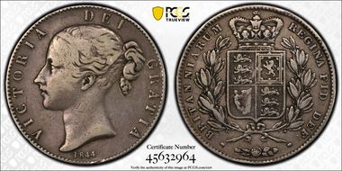 1844 Crown S-3882 Cinquefoil Edge VF30