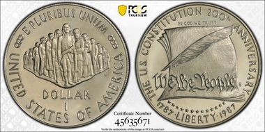 1987-S $1 Constitution PR69DCAM