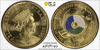 2020 $2 75th Ann End of WWII Colorized MS64