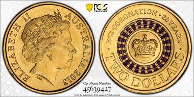 2013 $2 Coronation Colorized MS67