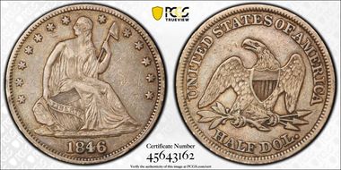 1846 50C WB-7, RPD, FS-301, 6/Horiz 6 VF35