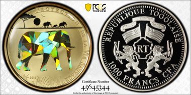 2011 1000 Fr Wildlife Protection - Elephant PR70DCAM