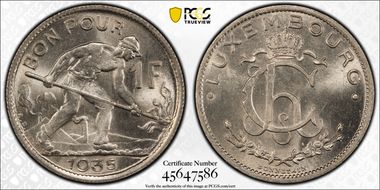 1935 1 Fr KM-35 MS64