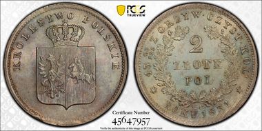 1831 KG 2 Zl Revolution KM-123  Ag MS63