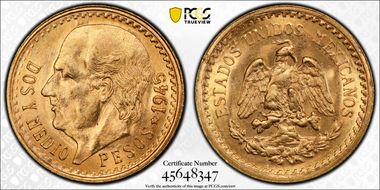 1945 2 1/2 P KM-463  Au MS67