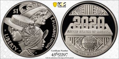 2020-P $1 Women’s Suffrage Centennial Set PR70DCAM