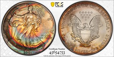 2001 $1 Silver Eagle MS67