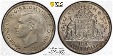 1940(m) Florin KM-40  Ag MS64