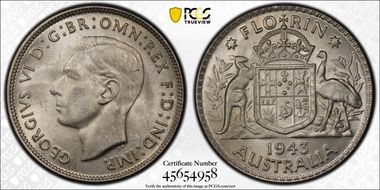 1943(m) Florin KM-40  Ag MS63
