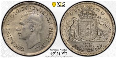 1951(m) Florin KM-48  Ag MS63