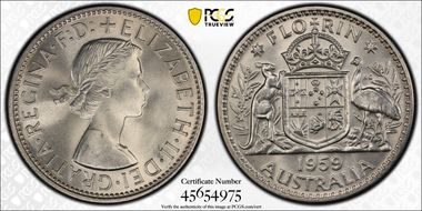 1959(m) Florin KM-60  Ag MS66