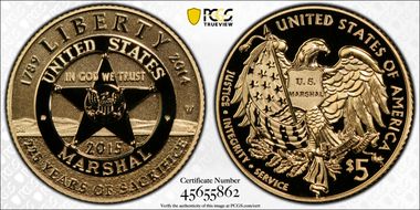 2015-W $5 U.S. Marshals Service PR70DCAM