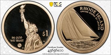 2022-S $1 American Innovation RI Reliance Yacht First Strike PR69DCAM
