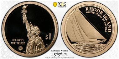 2022-S $1 American Innovation RI Reliance Yacht First Strike PR69DCAM