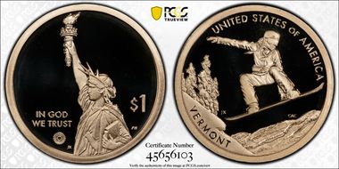 2022-S $1 American Innovation VT Snowboarding First Strike PR70DCAM