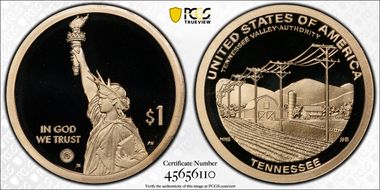 2022-S $1 American Innovation TN Tennessee Valley Authority First Strike PR70DCAM