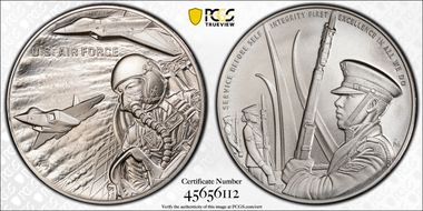 (2022-S) Medal U.S. Air Force Matte 1 oz Ag First Strike MS70