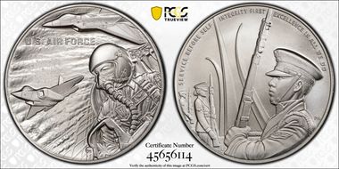 (2022-S) Medal U.S. Air Force Matte 1 oz Ag First Strike MS70