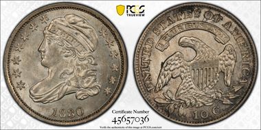 1830 10C Small 10C MS63