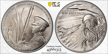 (2022-S) Medal U.S. Air Force Matte 1 oz Ag MS70