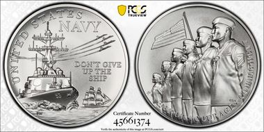 (2022-P) Medal U.S. Navy Matte 2.5oz Ag MS70